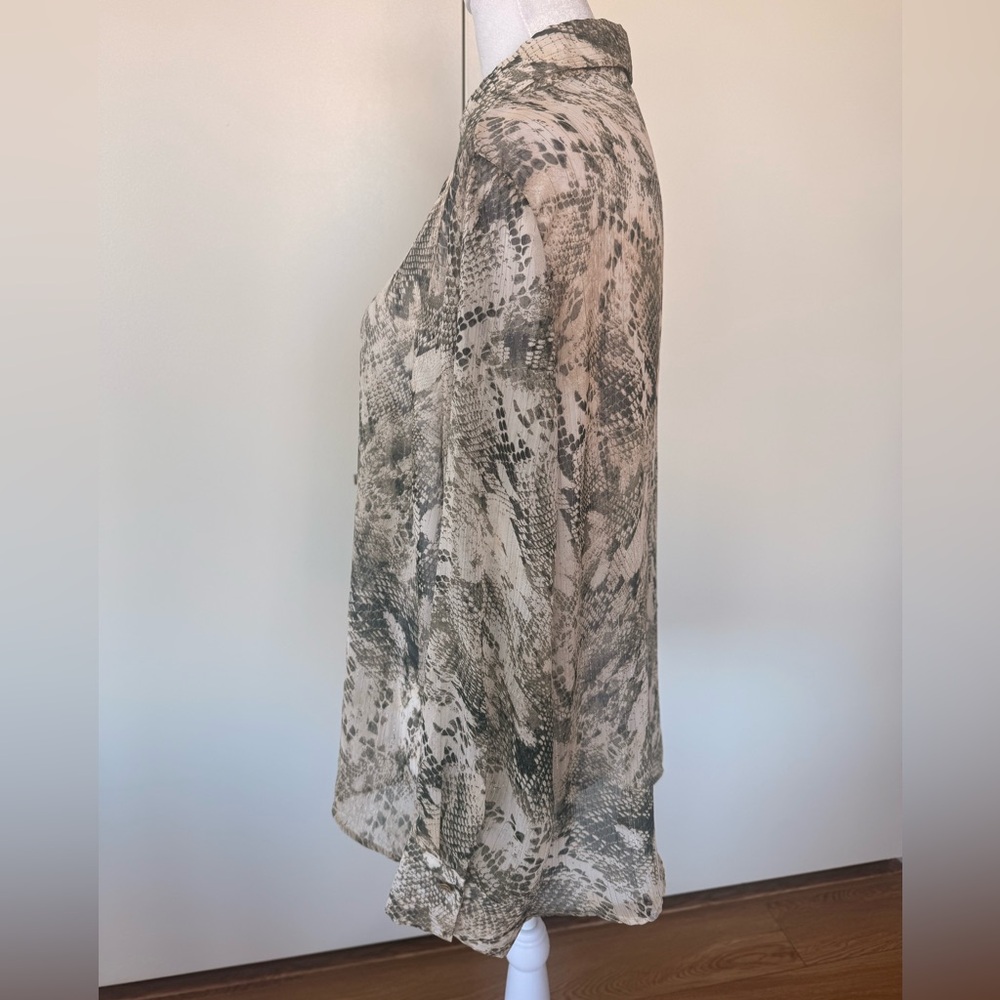 Abstract Pattern Sheer Blouse - image 3